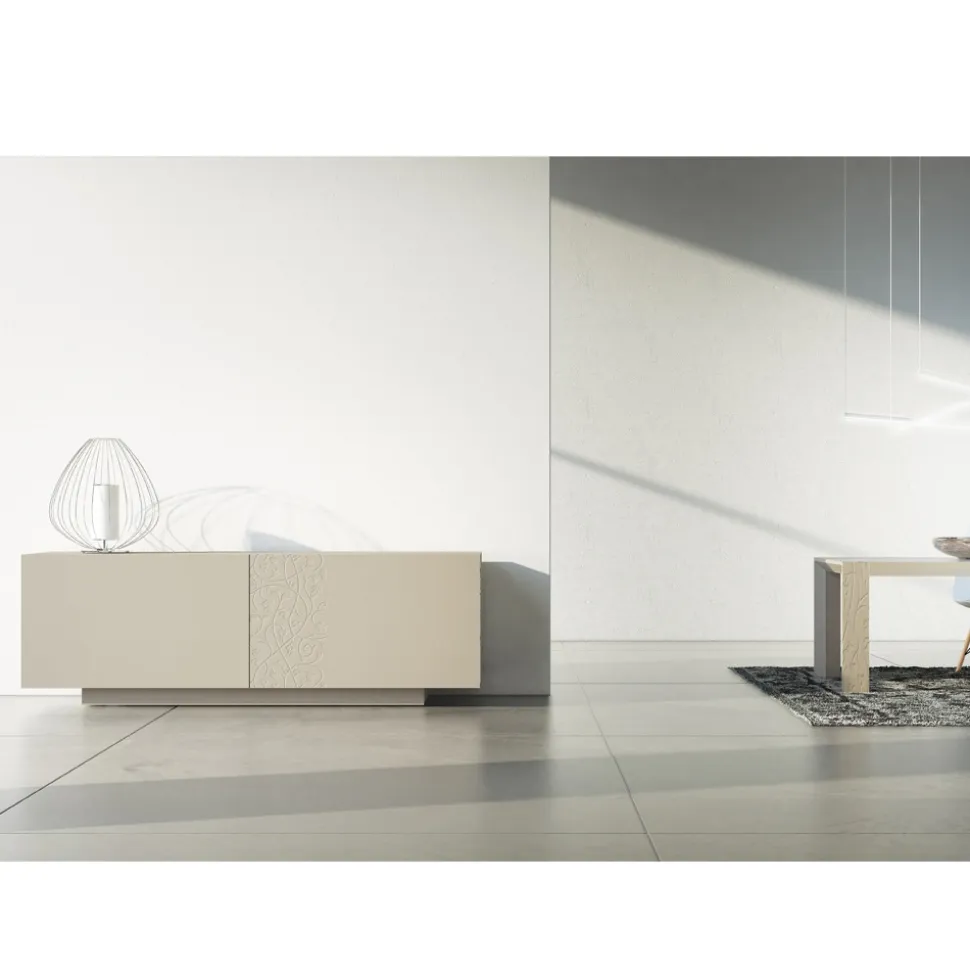 Madia in Mdf con Base a Zoccolo e Anta Decorata Made in Italy - Deodara