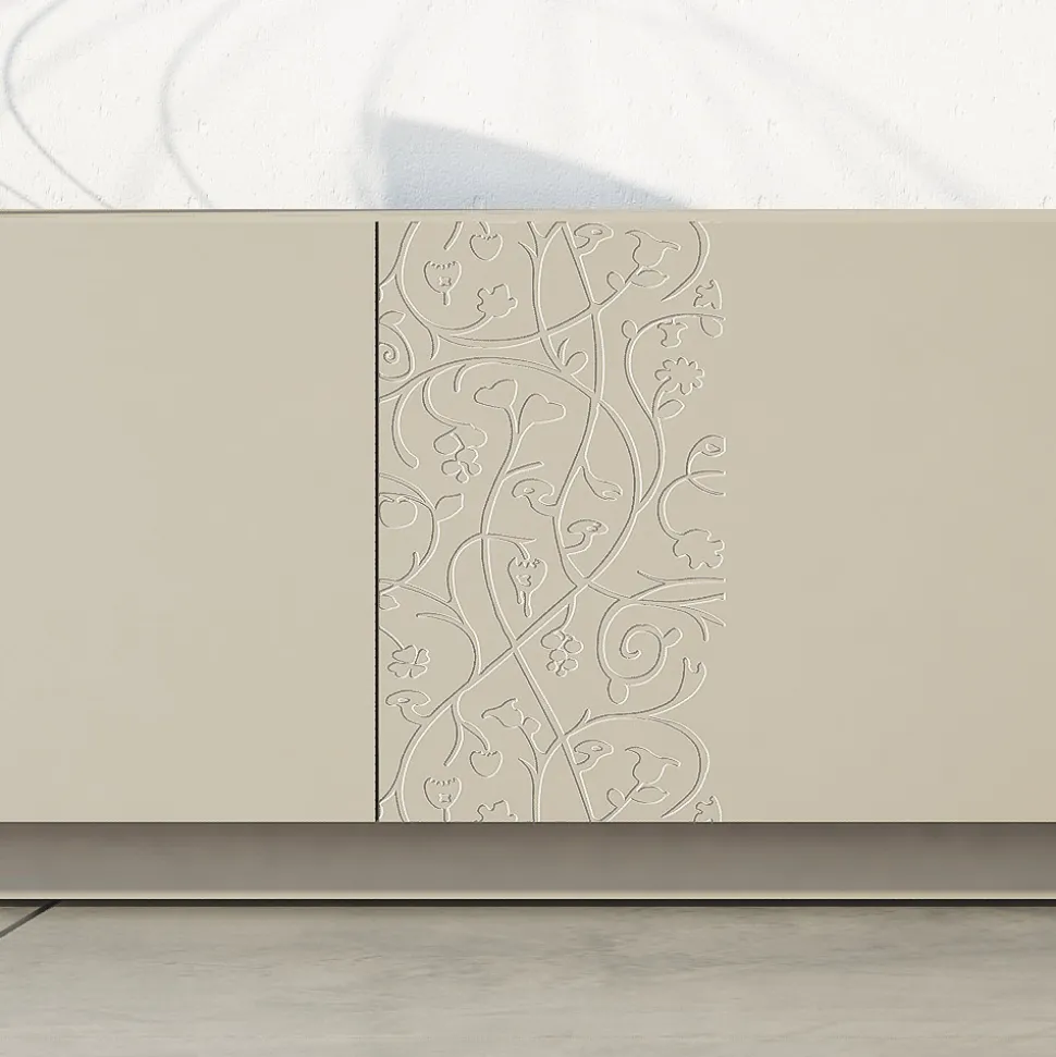 Madia in Mdf con Base a Zoccolo e Anta Decorata Made in Italy - Deodara