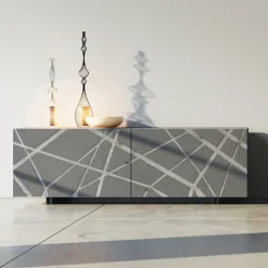 Madia in Mdf Laccato Fango Opaco con Base a Zoccolo Made in Italy - Arise