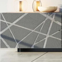 Madia in Mdf Laccato Fango Opaco con Base a Zoccolo Made in Italy - Arise
