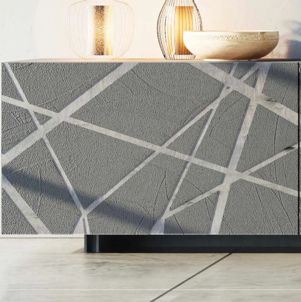 Madia in Mdf Laccato Fango Opaco con Base a Zoccolo Made in Italy - Arise