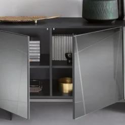 Madia in Nobilitato con Ante Rivestite in Specchio Made in Italy - Ester