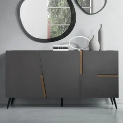 Madia in Nobilitato e Mdf con Inserti in Laminato Made in Italy - Gordita