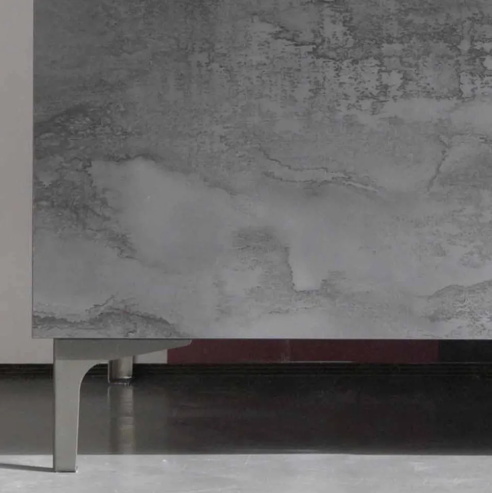 Madia Moderna a Tre Ante in Nobilitato Bronzo o Grigio Made in Italy – Clemente