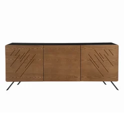 Madia Salotto in Mdf con Incisioni a 2 o 3 Ante Made in Italy - Eleganza