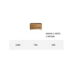 Madia Soggiorno in Mdf e Legno Massello 2 o 3 Ante Made in Italy - Chamber