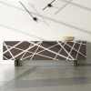 Madia Soggiorno in Mdf Laccato Opaco con Ante Decorate Made in Italy - Velia