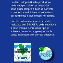 Materasso piazza e mezzo sfoderabile e antiacaro Bio Natura
