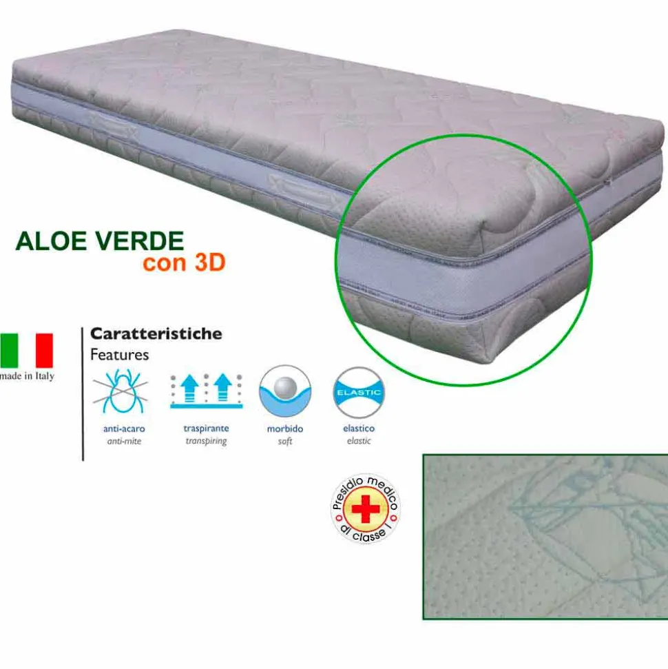 Materasso Singolo Antiacaro Sfoderabile Bio3 a 7 Zone di Portanza - Trifo