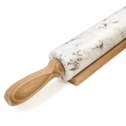 Mattarello in Marmo con Maniglie in Legno Made in Italy - Senni