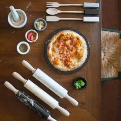 Mattarello in Marmo con Maniglie in Legno Made in Italy - Senni