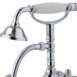 Miscelatore a Colonna per Vasca con Doccia in Ottone Made in Italy - Shelly
