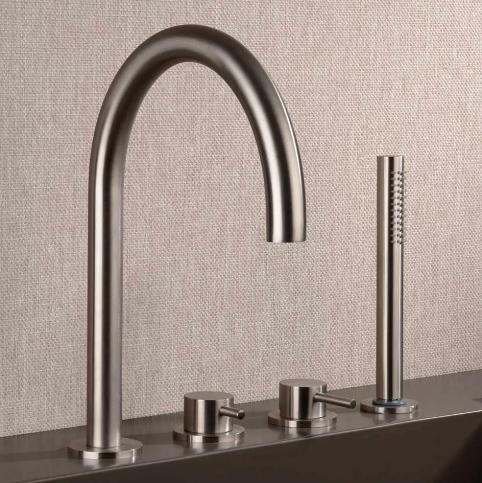 Miscelatore Bordo Vasca 4 fori con Bocca in Acciaio AISI 316L - Artigli