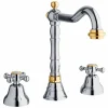 Miscelatore Classico a 3 Fori per Lavabo in Ottone Made in Italy - Lisca