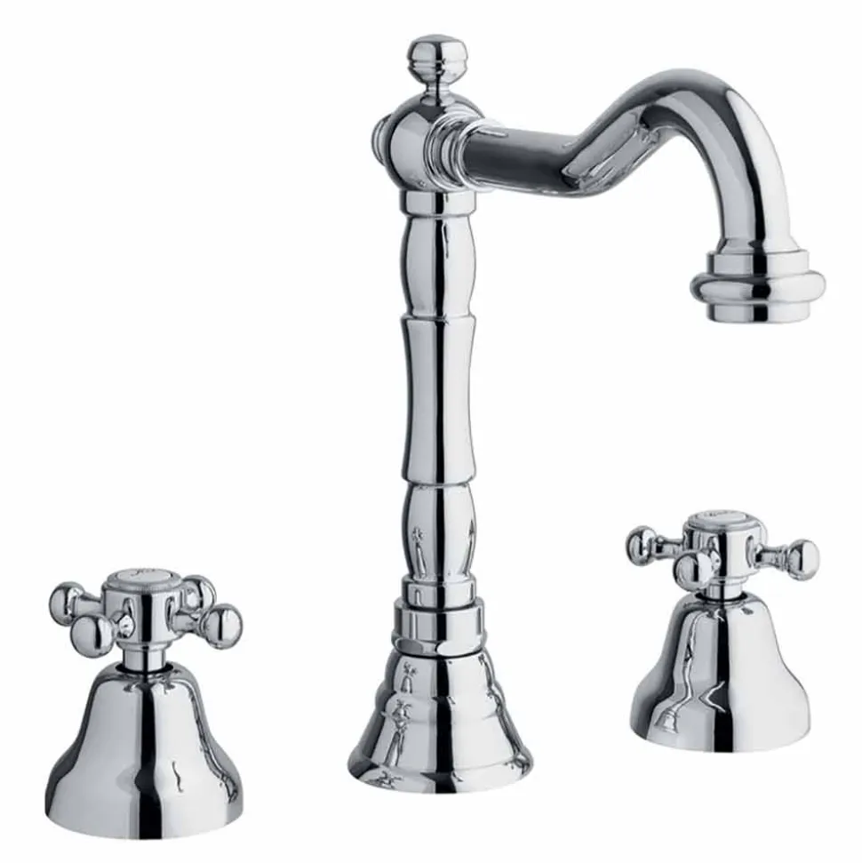 Miscelatore Classico a 3 Fori per Lavabo in Ottone Made in Italy - Lisca