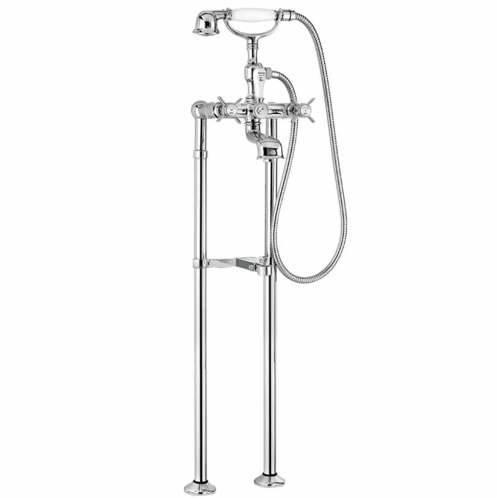 Miscelatore Classico a Pavimento per Vasca in Ottone Made in Italy - Omidio