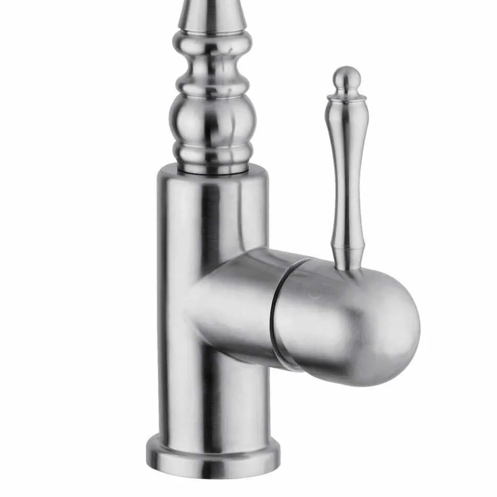Miscelatore Classico per Lavabo da Cucina in Acciaio Inox Made in Italy - Dono