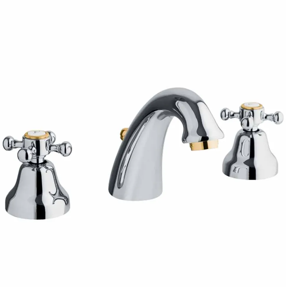 Miscelatore Lavabo a 3 Fori Design Classico in Ottone Made in Italy - Lisca