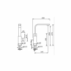Miscelatore Lavabo Bagno a Canna Alta Girevole Made in Italy - Panela