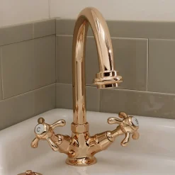 Miscelatore Lavabo Monoforo Stile Vintage in Ottone Made in Italy – Klarisa