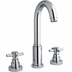 Miscelatore Moderno per Lavabo con Scarico in Ottone Cromo Made in Italy - Liro