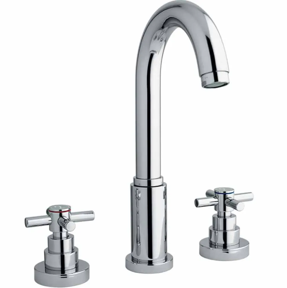 Miscelatore Moderno per Lavabo con Scarico in Ottone Cromo Made in Italy - Liro