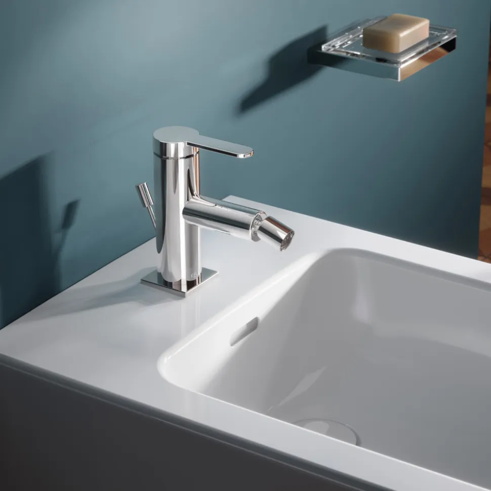 Miscelatore Monocomando Bidet Design Piatto in Ottone Cromato - Agenore