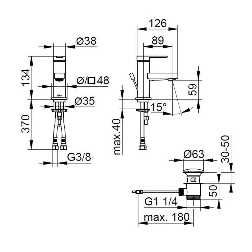 Miscelatore Monocomando Lavabo Design Piatto in Ottone Cromato - Agenore