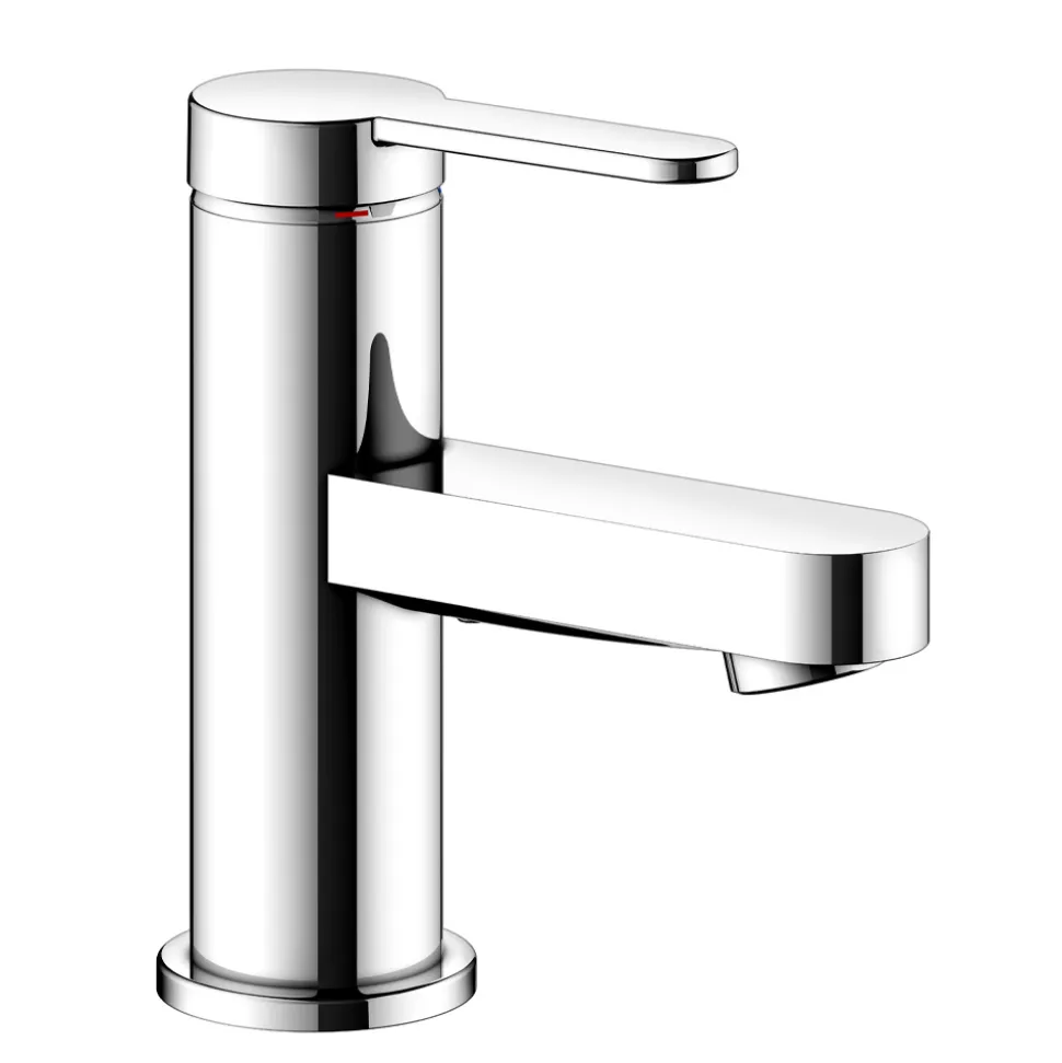 Miscelatore Monocomando Lavabo Design Piatto in Ottone Cromato - Agenore