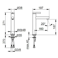 Miscelatore Monocomando Lavabo Senza Scarico Design Classico - Artemisia