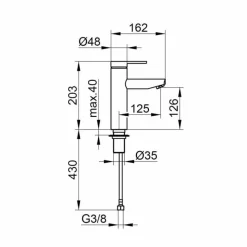 Miscelatore Monocomando per Lavabo da Bagno in Ottone, Design Pregiato - Zanio