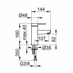 Miscelatore Monocomando per Lavabo da Bagno in Ottone, Design Pregiato - Zanio