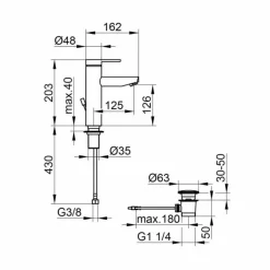 Miscelatore Monocomando per Lavabo da Bagno in Ottone, Design Pregiato - Zanio