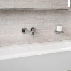 Miscelatore Monocomando per Lavabo a Parete in Ottone Cromato - Erik