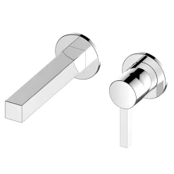 Miscelatore Monocomando per Lavabo a Parete in Ottone Cromato - Erik
