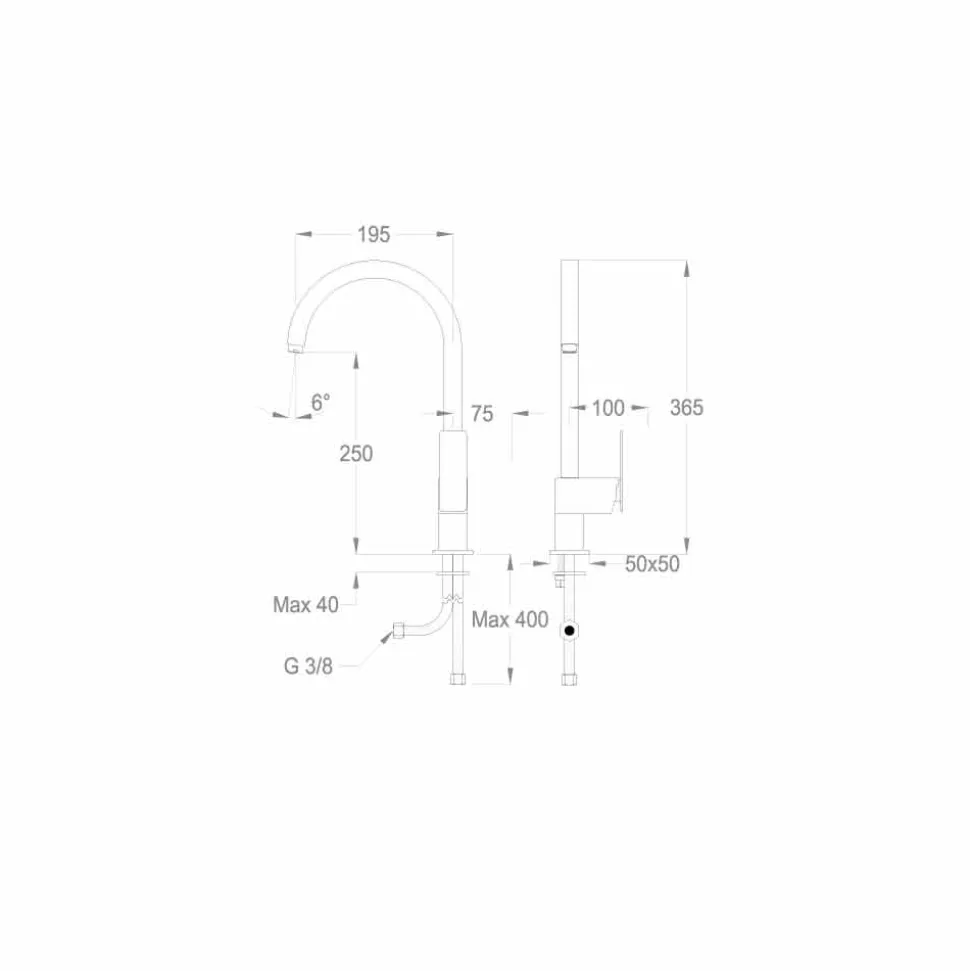 Miscelatore Monocomando per Lavabo Cucina di Design Made in Italy - Bonsu