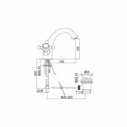 Miscelatore Monoforo Alto per Lavabo Bagno in Ottone Made in Italy - Lisca