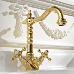 Miscelatore Monoforo Lavabo di Design Vintage in Ottone Made in Italy – Ursula