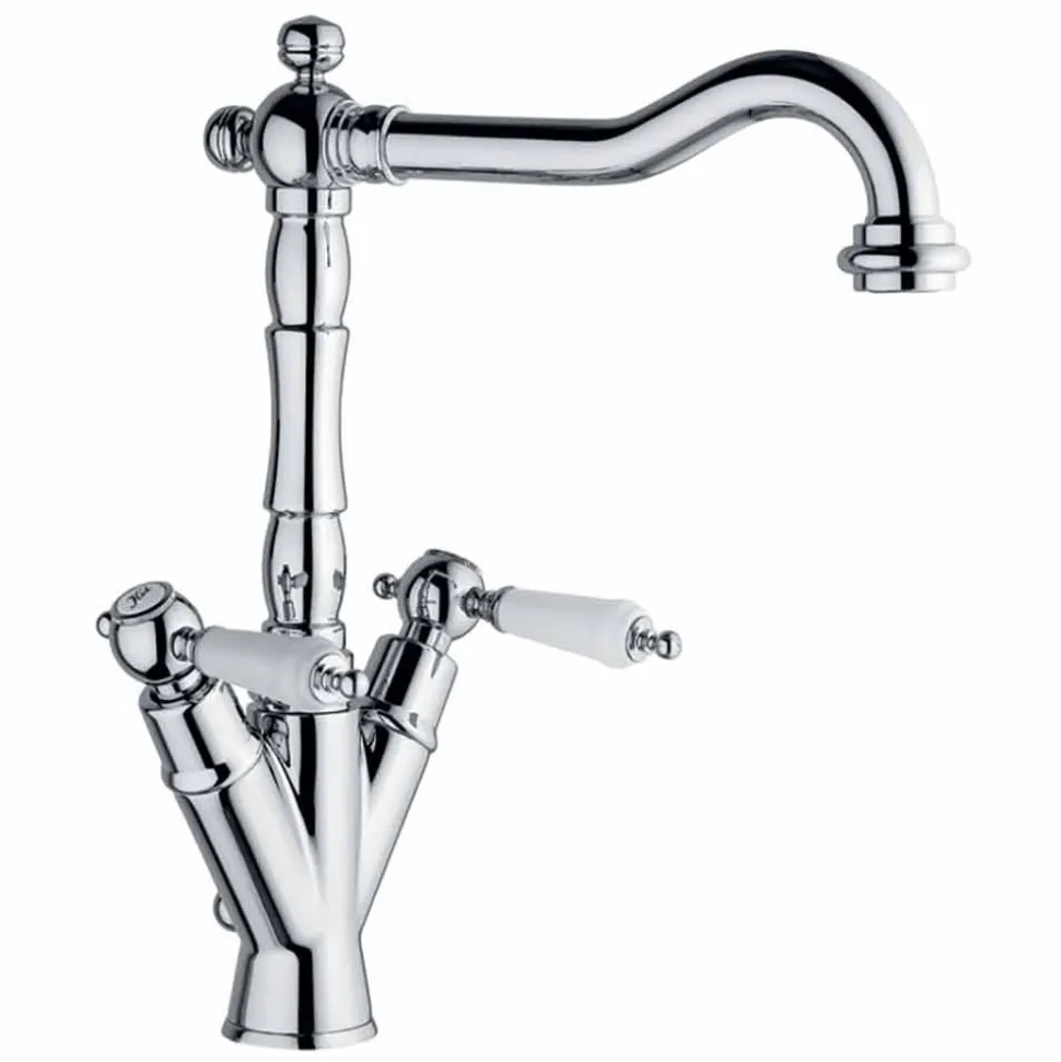 Miscelatore Monoforo per Lavabo Classico in Ottone Made in Italy - Shelly