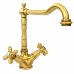 Miscelatore Monoforo per Lavabo in Ottone Design Classico Made in Italy - Castor