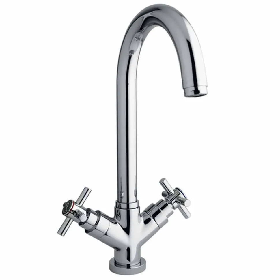 Miscelatore Monoforo per Lavabo da Cucina in Ottone Cromo Made in Italy - Sedano