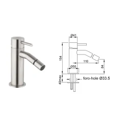 Miscelatore per Bidet Senza Scarico in Acciaio AISI 316L - Artigli