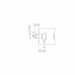 Miscelatore per Doccia da Incasso in Ottone Design Moderno Made in Italy - Neno