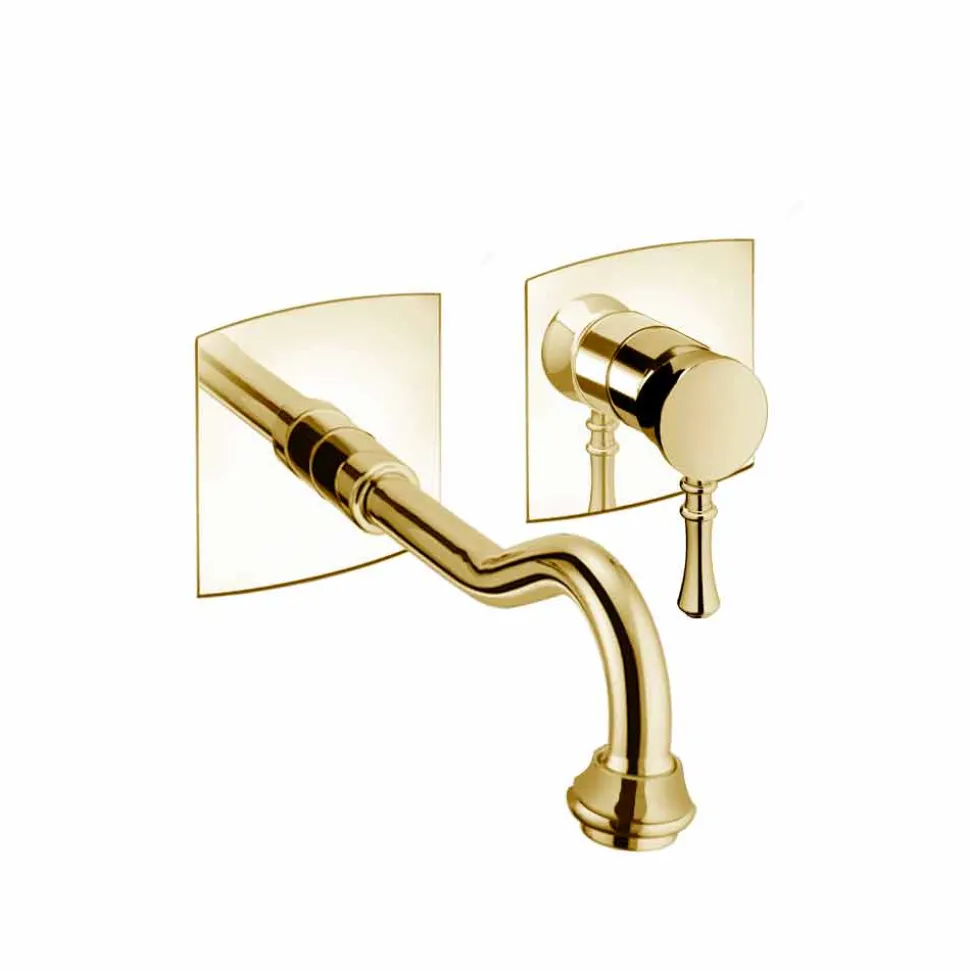 Miscelatore per Lavabo a Muro in Ottone Made in Italy - Neno