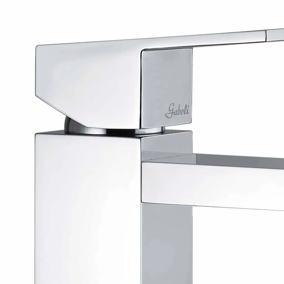 Miscelatore per Lavabo Bagno in Ottone Cromato Squadrato Made in Italy - Medida