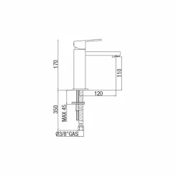 Miscelatore per Lavabo Bagno in Ottone Cromato Squadrato Made in Italy - Medida