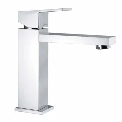 Miscelatore per Lavabo Bagno in Ottone Cromato Squadrato Made in Italy - Medida
