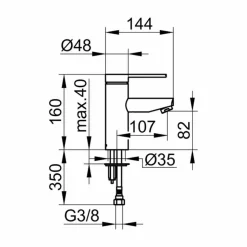 Miscelatore per Lavabo Bagno in Ottone Finitura Cromato, Design Pregiato - Zanio