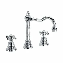 Miscelatore per Lavabo Bagno a Tre Fori in Ottone Moderno Made in Italy - Binsu