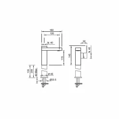 Miscelatore per Lavabo Bagno con Leva Laterale di Design Made in Italy - Panela